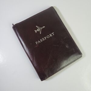 Fossil Genuine Leather Passport Holder Brown